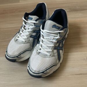 Asics Gel 180 TR Womens 8.5 2E S353N Running Shoes Sneakers White/Silver/Blue